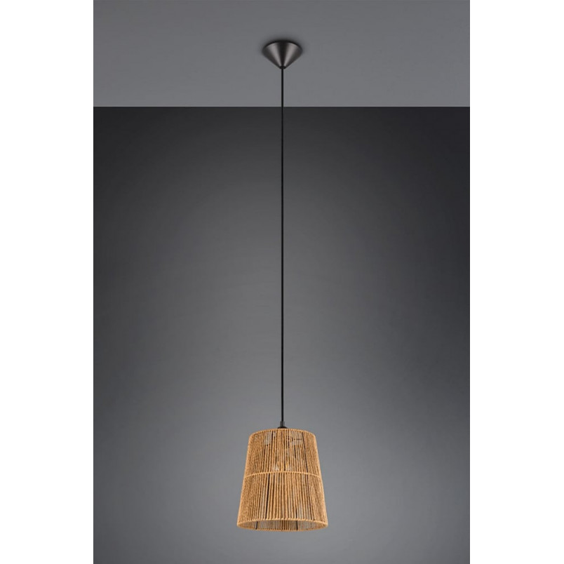 Lampa wisząca boho Reality Holm - Brązowa, papierowa, E27