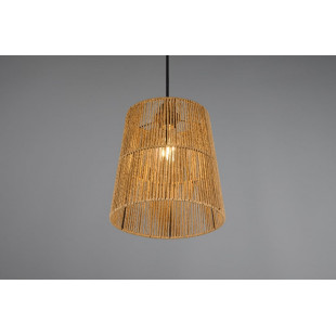 Lampa wisząca boho Reality Holm - Brązowa, papierowa, E27