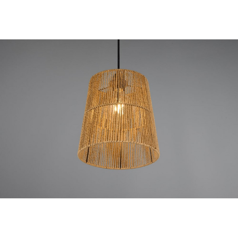 Lampa wisząca boho Reality Holm - Brązowa, papierowa, E27
