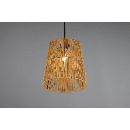 Lampa wisząca boho Reality Holm - Brązowa, papierowa, E27