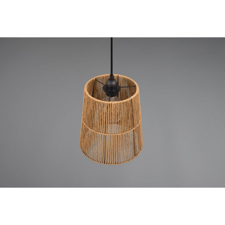 Lampa wisząca boho Reality Holm - Brązowa, papierowa, E27
