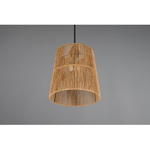 Lampa wisząca boho Reality Holm - Brązowa, papierowa, E27