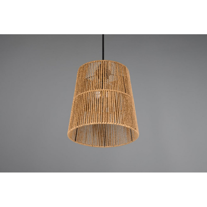 Lampa wisząca boho Reality Holm - Brązowa, papierowa, E27