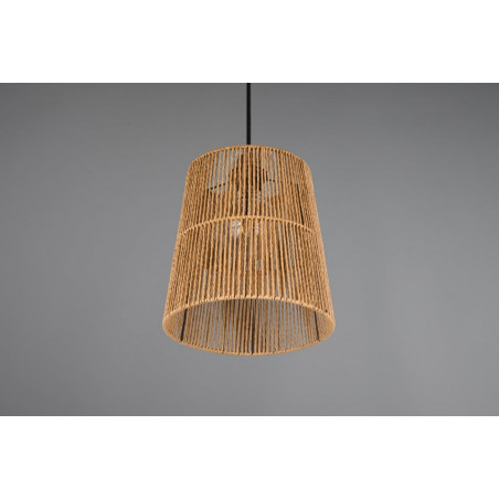 Lampa wisząca boho Reality Holm - Brązowa, papierowa, E27