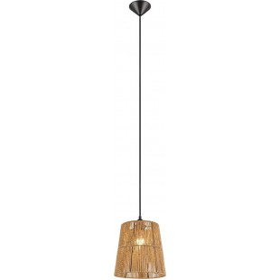 Lampa wisząca boho Reality Holm - Brązowa, papierowa, E27