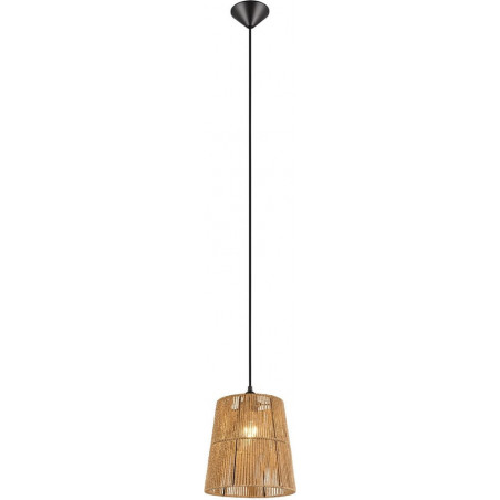 Lampa wisząca boho Reality Holm - Brązowa, papierowa, E27