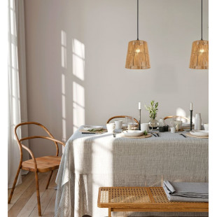 Lampa wisząca boho Reality Holm - Brązowa, papierowa, E27