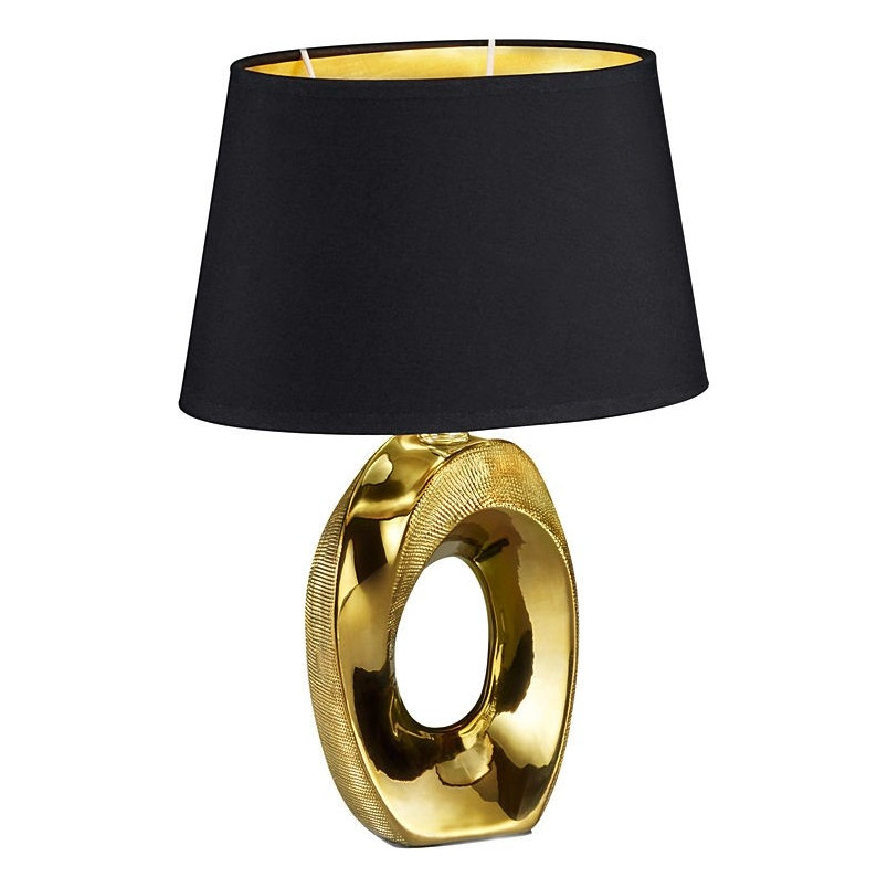 Lampa stołowa glamour czarna/złota Reality | Stylowe oświetlenie