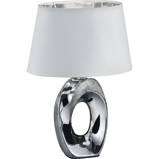 Lampa stołowa nowoczesna Taba 23 | Biały/Srebrny | Reality