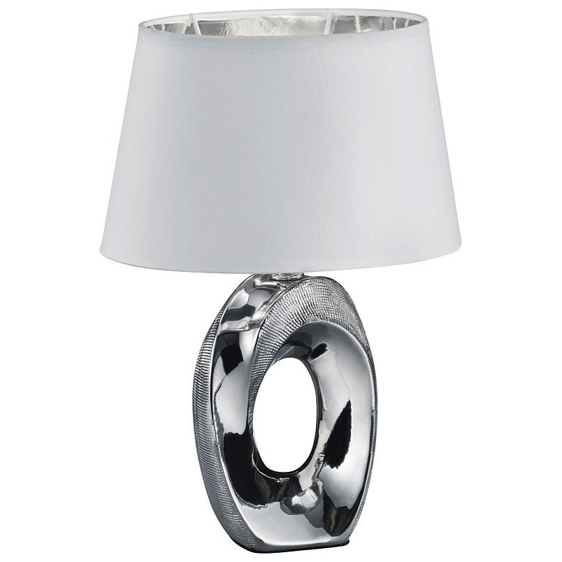 Lampa stołowa nowoczesna Taba 23 | Biały/Srebrny | Reality