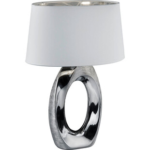 Lampa stołowa nowoczesna Taba 38 - biały/srebrny | Reality