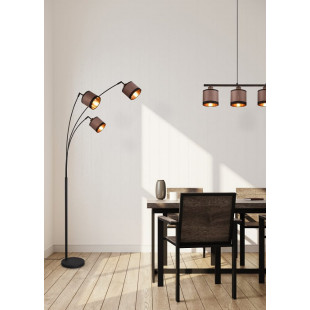 Lampa podłogowa 3 abażury Davos beżowo-brązowa | Reality