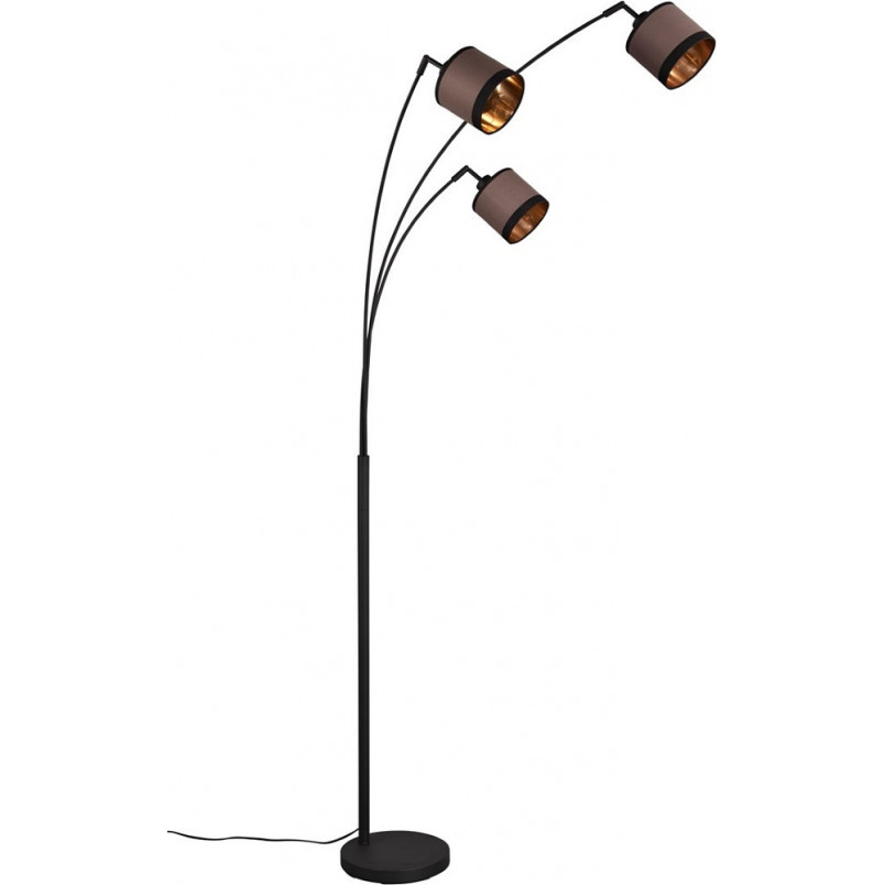 Lampa podłogowa 3 abażury Davos beżowo-brązowa | Reality