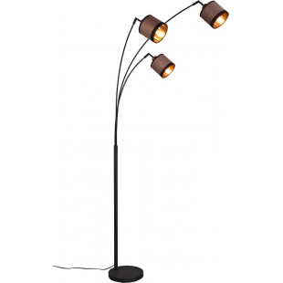 Lampa łukowa Davos beżowo-brązowy / czarny do salonu, sypialni czy gabinetu