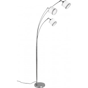 Lampa łukowa Davos biały / szary / chrom do salonu, sypialni czy gabinetu