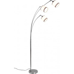 Lampa łukowa Davos biały / szary / chrom do salonu, sypialni czy gabinetu