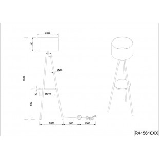 Lampa podłogowa trójnóg Colette | Szara/Czarna Reality - Kup teraz!