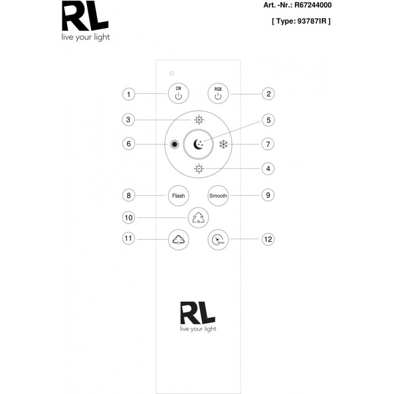 Plafon RGB Cartida LED 38cm - Pilot, Zmiana Kolorów | Reality