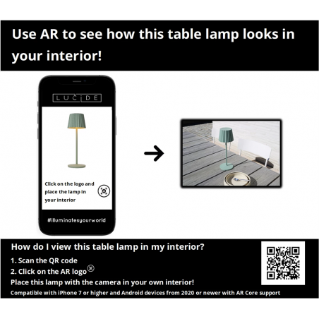 Lampa ogrodowa na stół Justine LED zielona Lucide