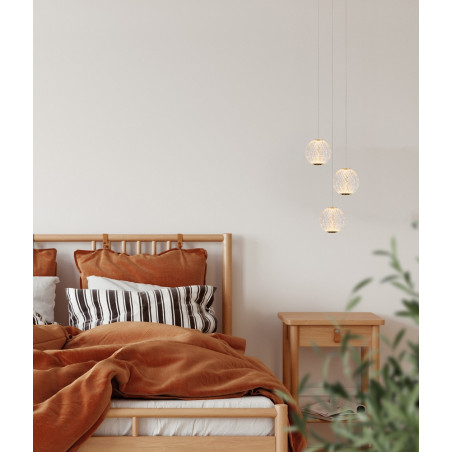 Lampa wisząca glamour Cintra III 25cm przeźroczysty / mosiądz Lucide