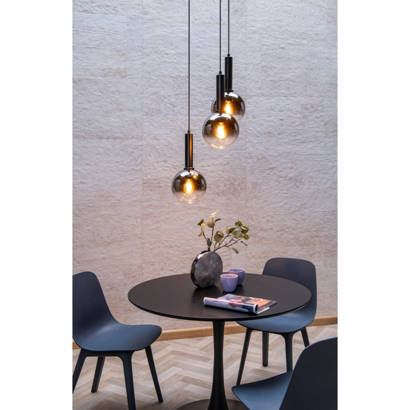 Lampa wisząca Marius III Lucide | 3 szkło dymione, E27
