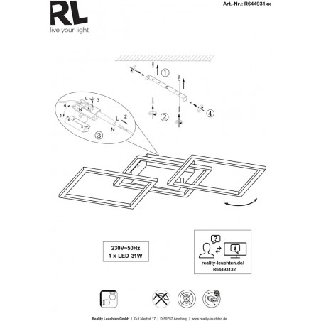 Plafon LED Trail - Nowoczesny design, 5 lat gwarancji | Reality