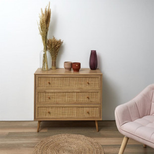 Komoda Bali Intesi: Boho styl, 3 szuflady, 90x39cm - Kup Teraz!
