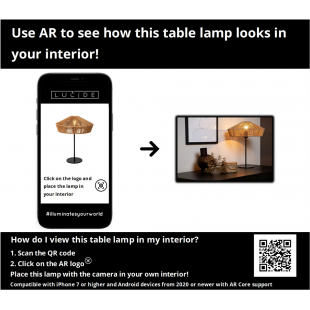 Lampa stołowa rattanowa Yunkai | Lucide | Boho | Sklep