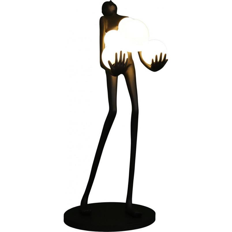 Lampa podłogowa Woman | Designerska lampa stojąca biało-czarna
