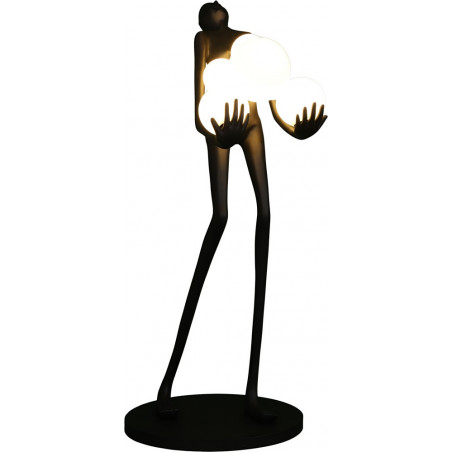Lampa podłogowa Woman | Designerska lampa stojąca biało-czarna