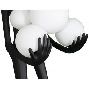 Lampa podłogowa Woman | Designerska lampa stojąca biało-czarna