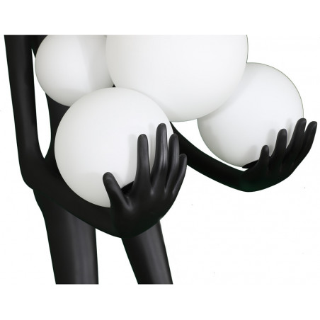 Lampa podłogowa Woman | Designerska lampa stojąca biało-czarna