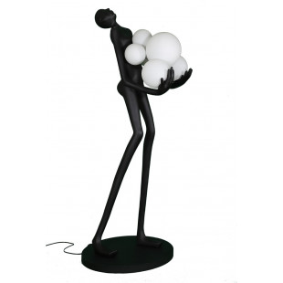 Lampa podłogowa Woman | Designerska lampa stojąca biało-czarna