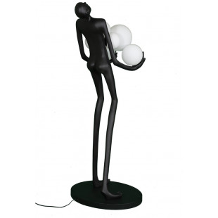 Lampa podłogowa Woman | Designerska lampa stojąca biało-czarna