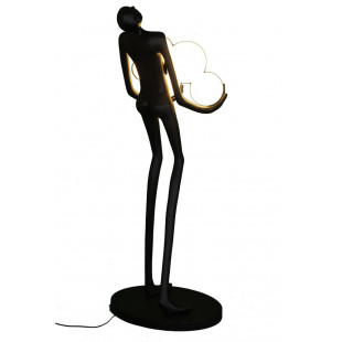 Lampa podłogowa Woman | Designerska lampa stojąca biało-czarna