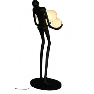 Lampa podłogowa Woman | Designerska lampa stojąca biało-czarna