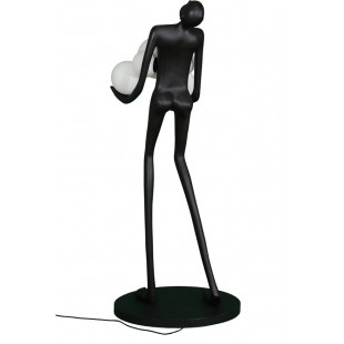 Lampa podłogowa Woman | Designerska lampa stojąca biało-czarna