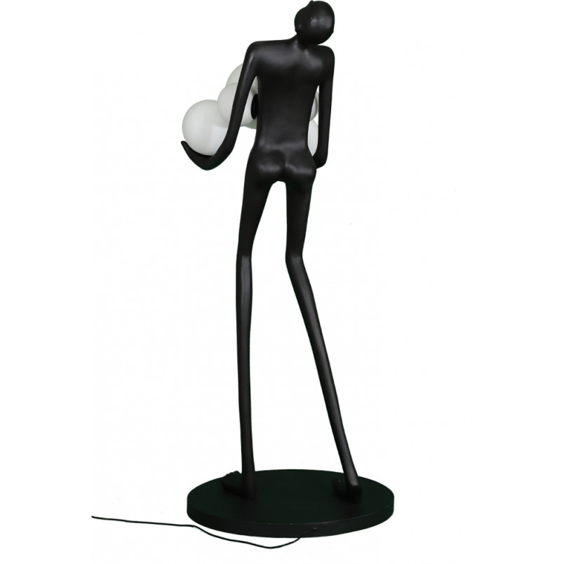 Lampa podłogowa Woman | Designerska lampa stojąca biało-czarna