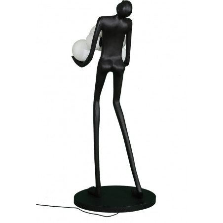 Lampa podłogowa Woman | Designerska lampa stojąca biało-czarna