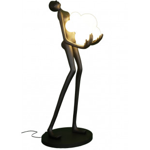 Lampa podłogowa Woman | Designerska lampa stojąca biało-czarna