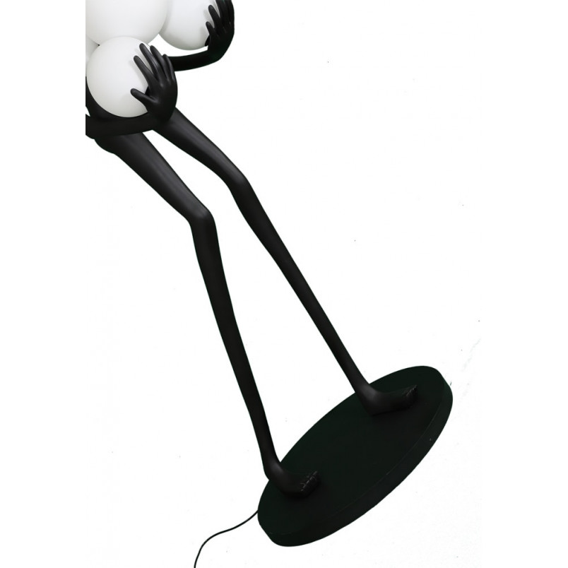 Lampa podłogowa Woman | Designerska lampa stojąca biało-czarna