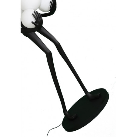 Lampa podłogowa Woman | Designerska lampa stojąca biało-czarna
