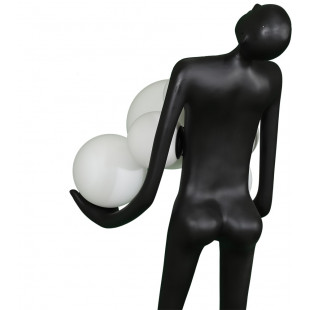 Lampa podłogowa Woman | Designerska lampa stojąca biało-czarna