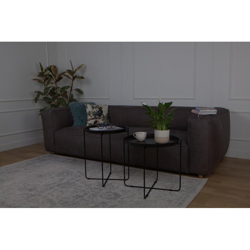 Stolik metalowy okrągły Neye 63cm czarny | Nordifra