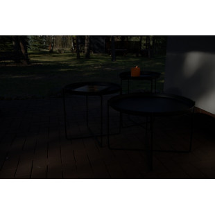 Stolik metalowy okrągły Neye 63cm czarny | Nordifra