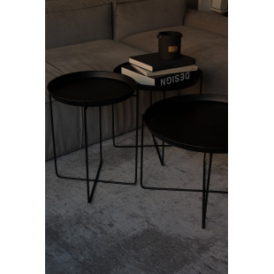 Stolik metalowy okrągły Neye 63cm czarny | Nordifra
