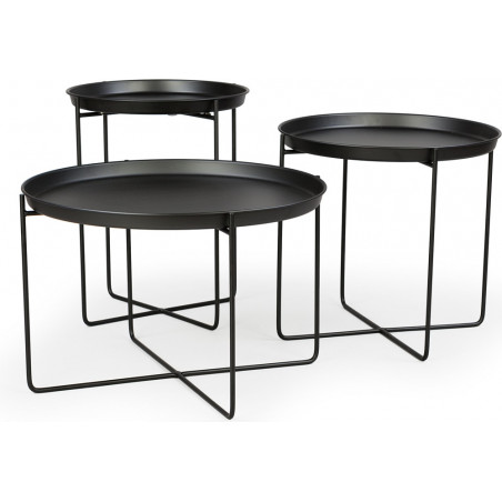 Stolik metalowy okrągły Neye 63cm czarny | Nordifra