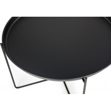 Stolik metalowy okrągły Neye 63cm czarny | Nordifra