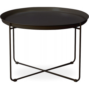 Okrągły stolik metalowy z tacą Neye 63cm czarny Nordifra