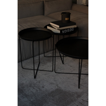 Stolik metalowy Neye 50cm czarny | Nordifra - Stylowy i funkcjonalny